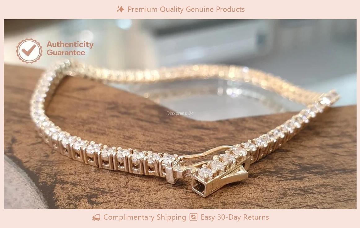 3.5Ct Certified Natural GHI/VS-SI Diamond Tennis Bracelet 14k Gold Birthday Gift