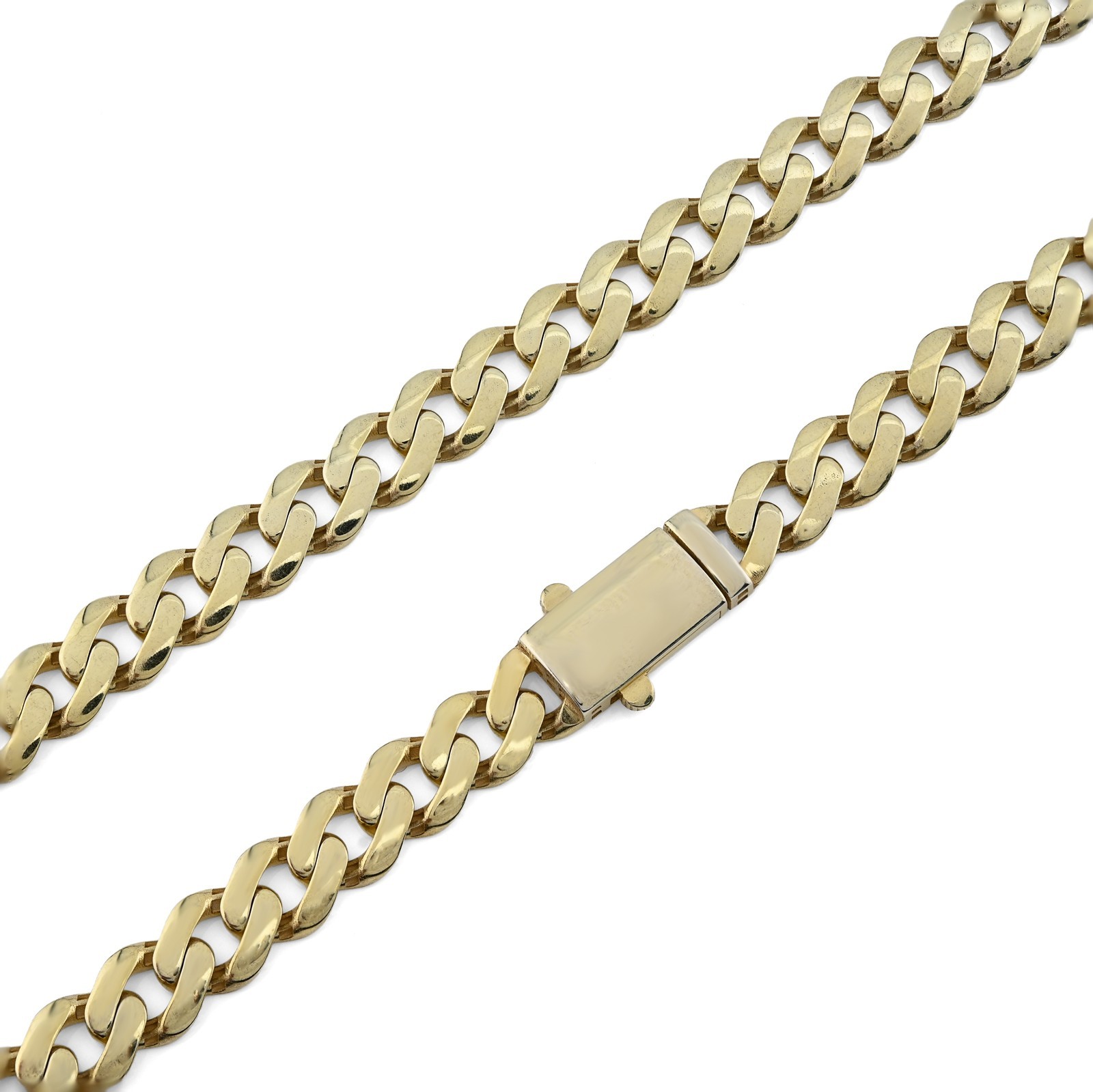 10MM Monaco Cuban Chain 24Inch Necklace 40.2g 1/10th 10k Yellow Gold Bonded 925