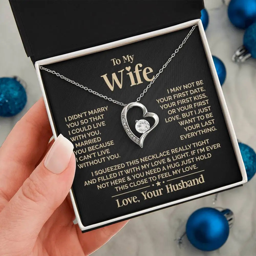 To My Beautiful Wife, Meeting You Was Fate, I Love You Always & Forever Necklace