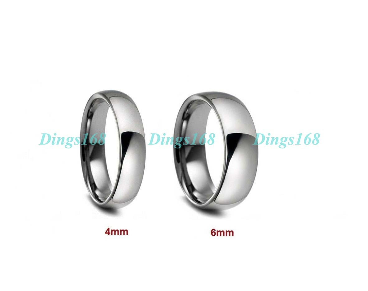 18K White Gold Filled Plain Wedding Band Ring Men Women 4mm/6mm wide * Size 6–12