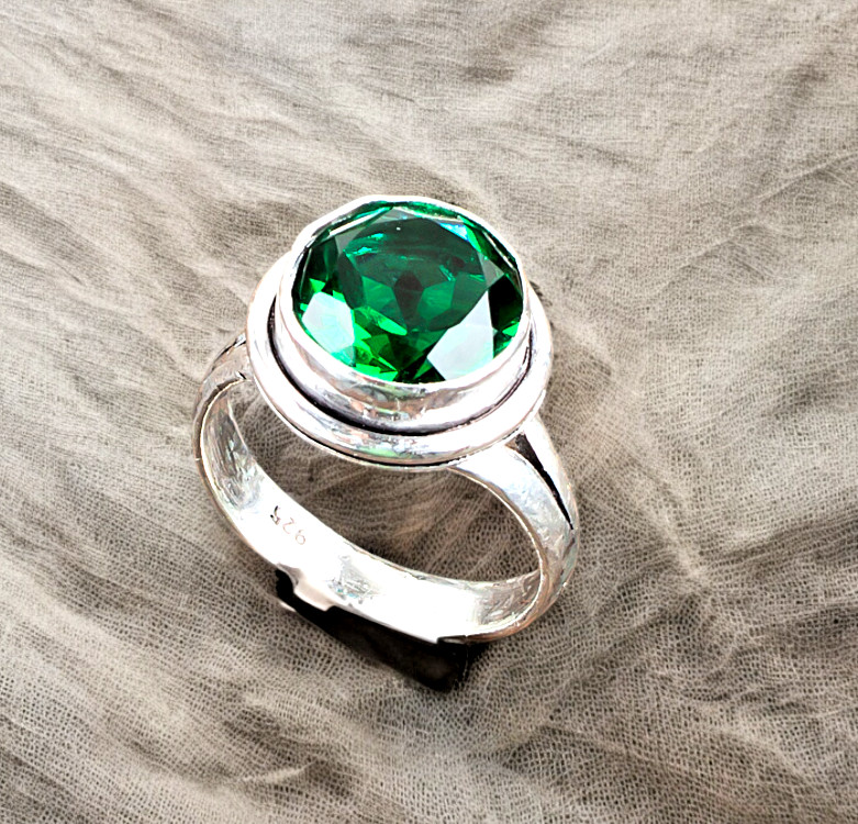Chrome Diopside Gemstone 925 Sterling Silver Handmade Jewelry Ring All Size