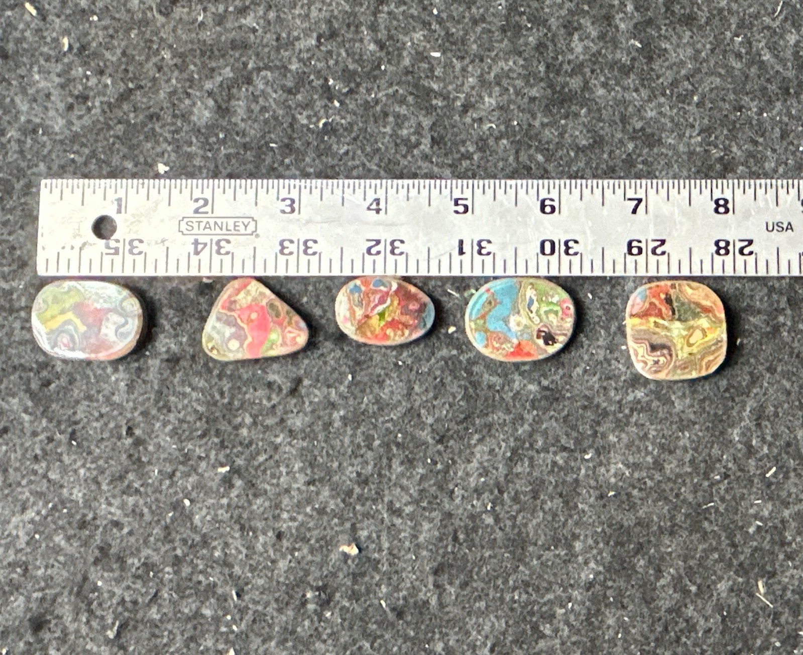Fordite / Cadillac Ranch Cabochons Very Good Quality Colors Lot 5