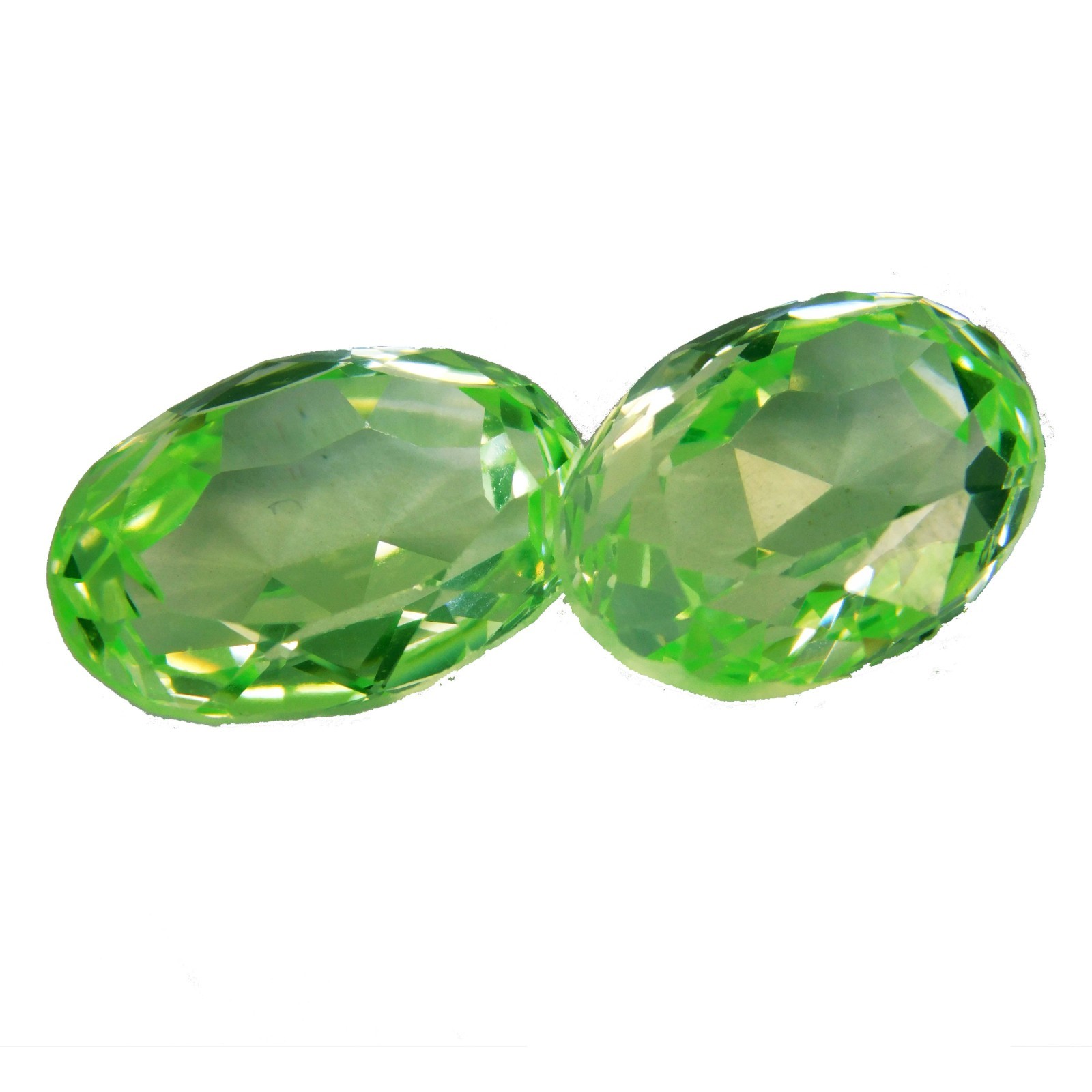 Certified Natural 22 Cts. Green Peridot Oval Cut Loose Gemstone For Jewelry 2pcs