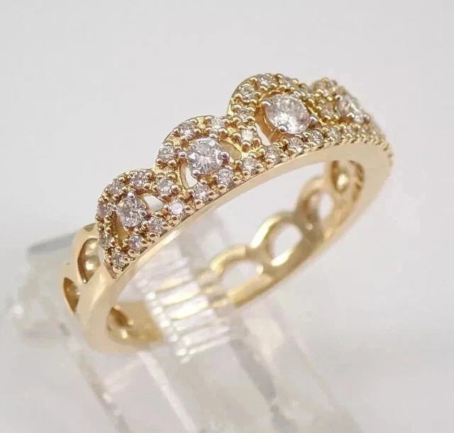 2Ct Round Cut Lab Created Moissanite Women’s Wedding Ring 14K Yellow Gold Plated