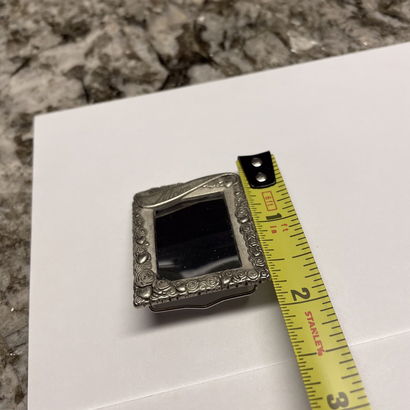 Brooch Pin Pewter Tone – MOM – Also Stands Up As A Picture Frame