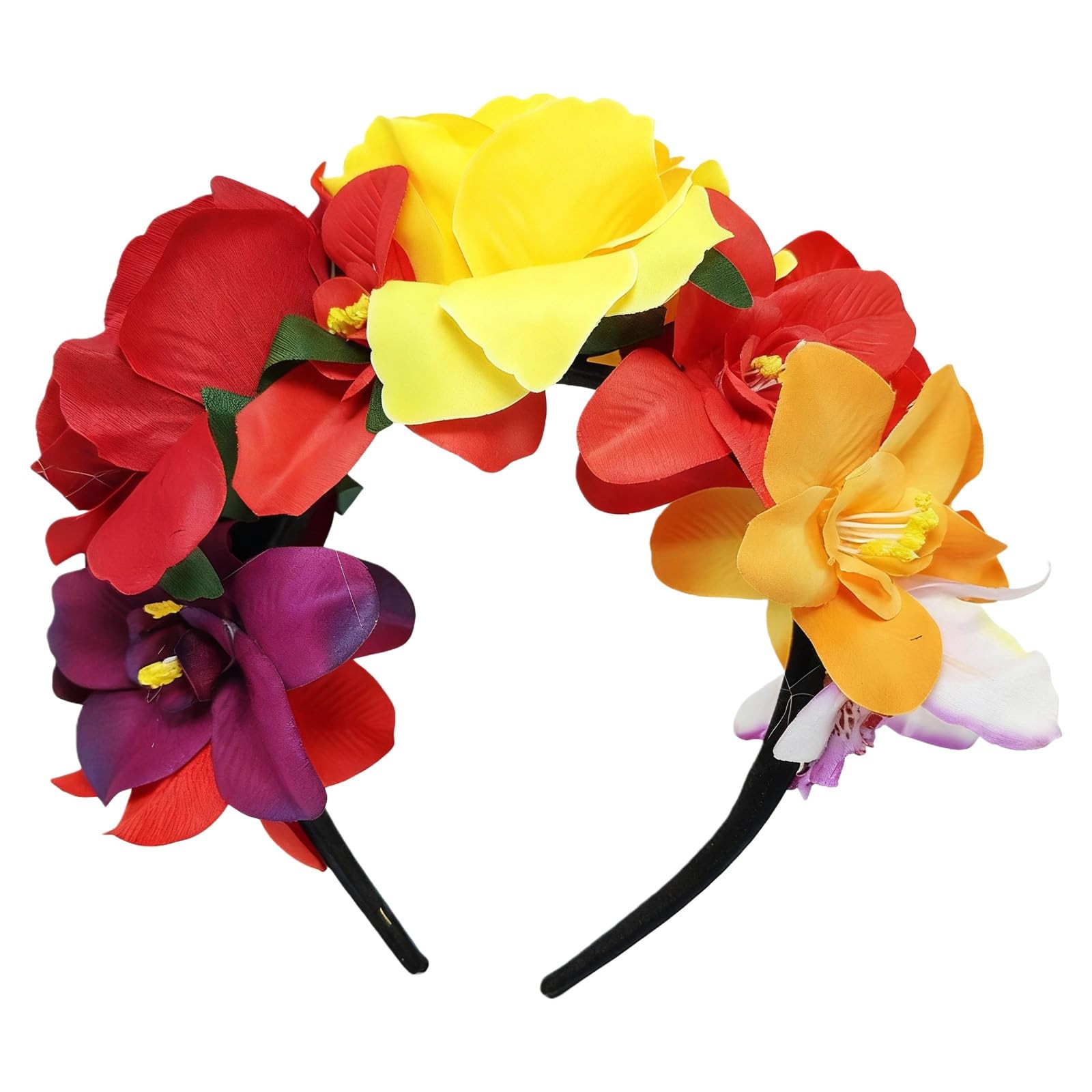 QUUPY Mexican Flower Crown Headband Halloween 13cm x 12cm, As Picture Shown