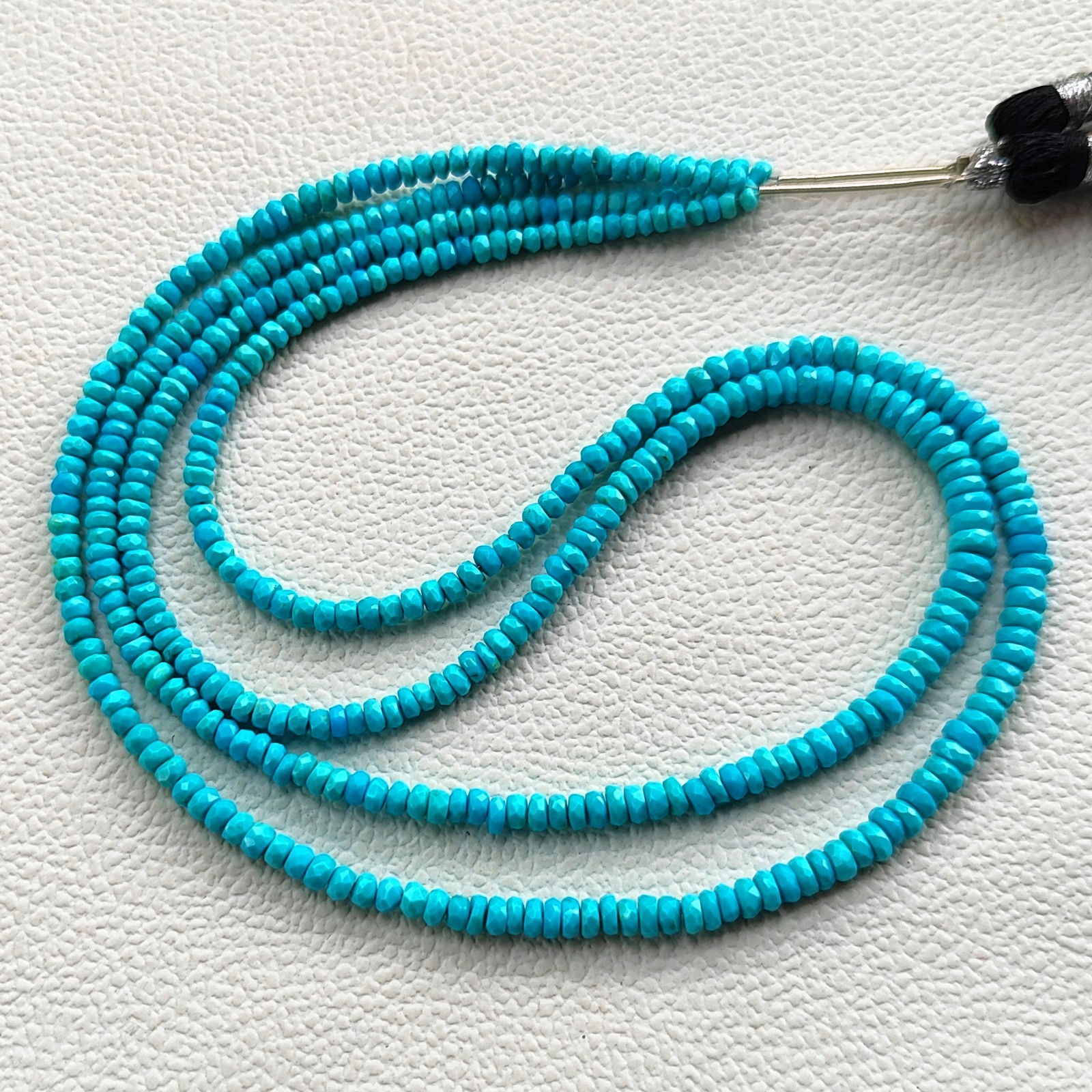 Natural Armenia Turquoise Faceted Heishi Beads 3-5mm 16″ Strand Gemstones