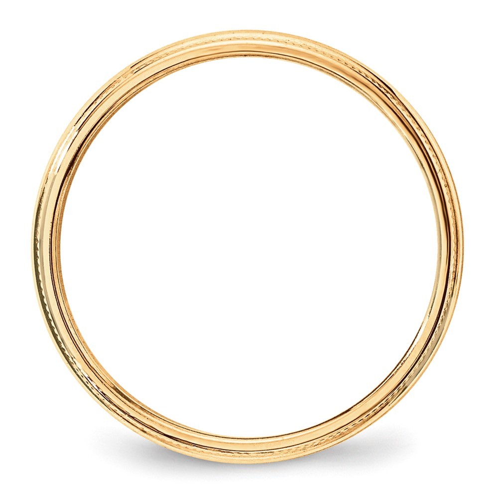 10k Yellow Gold 3mm Milgrain Round Wedding Band Ring For Mens Size 10