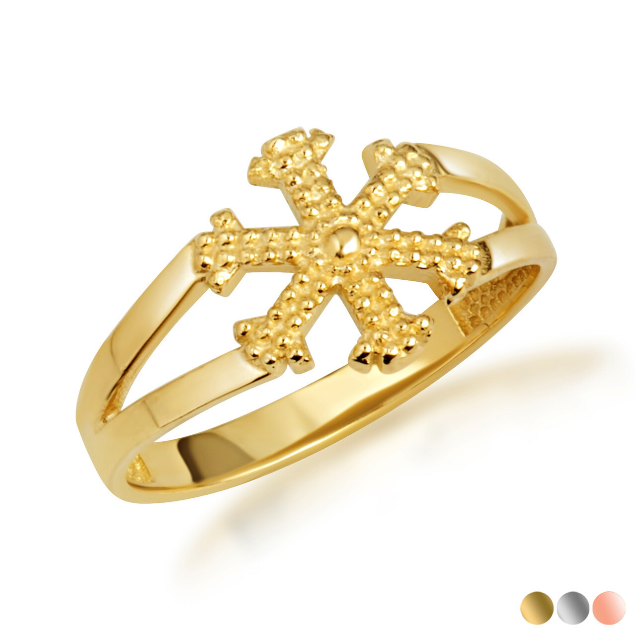 Gold Winter Snowflake Ring (Available in Yellow/Rose/White Gold)