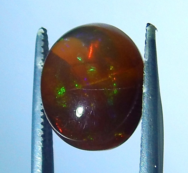 6ct Ethiopian Orange Precious Black Opal Natural Earth Mined Unheated Oval Cab