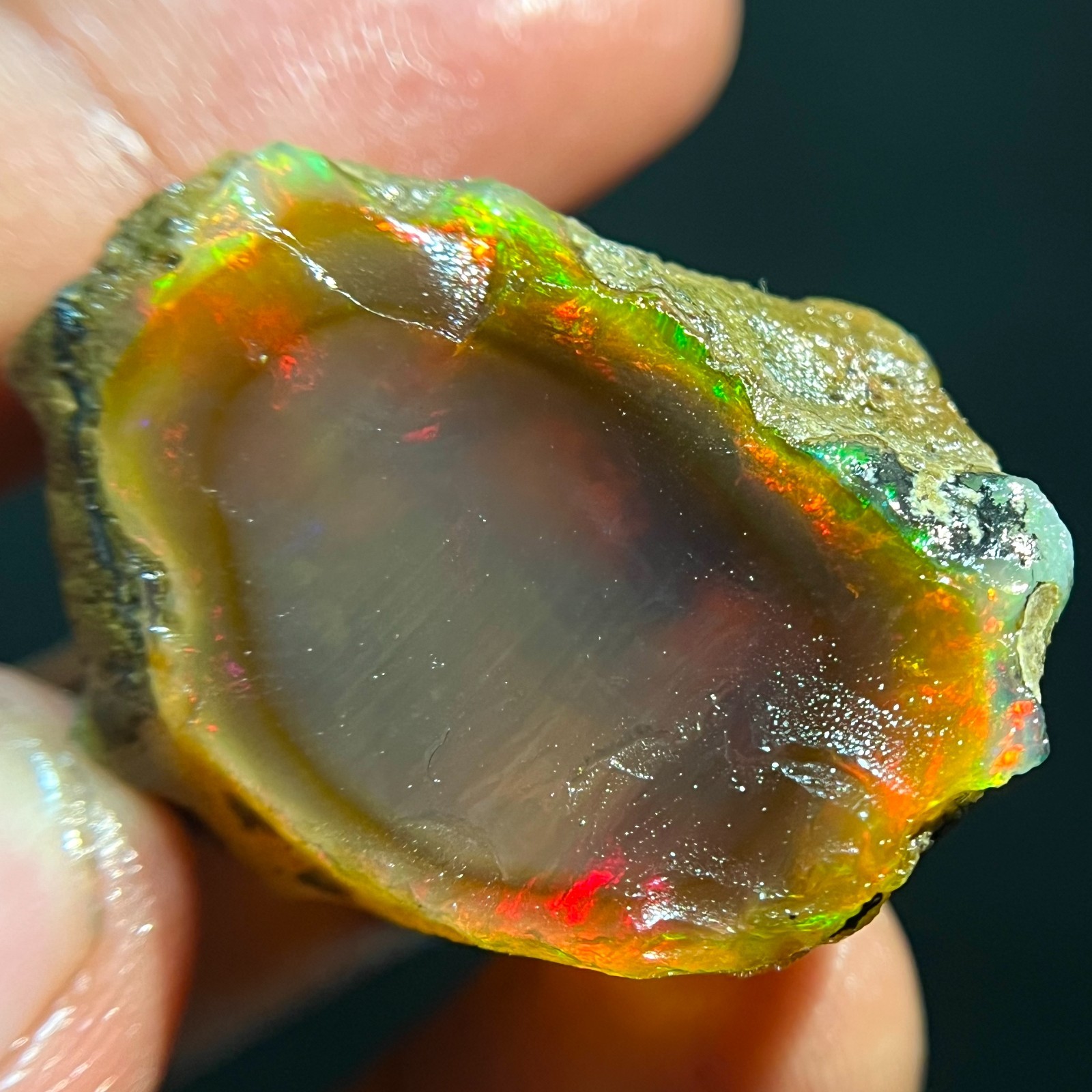 Opal Rough Natural Ethiopian 87 Cts Incredible Welo Multi Fire Opal Gemstone Raw