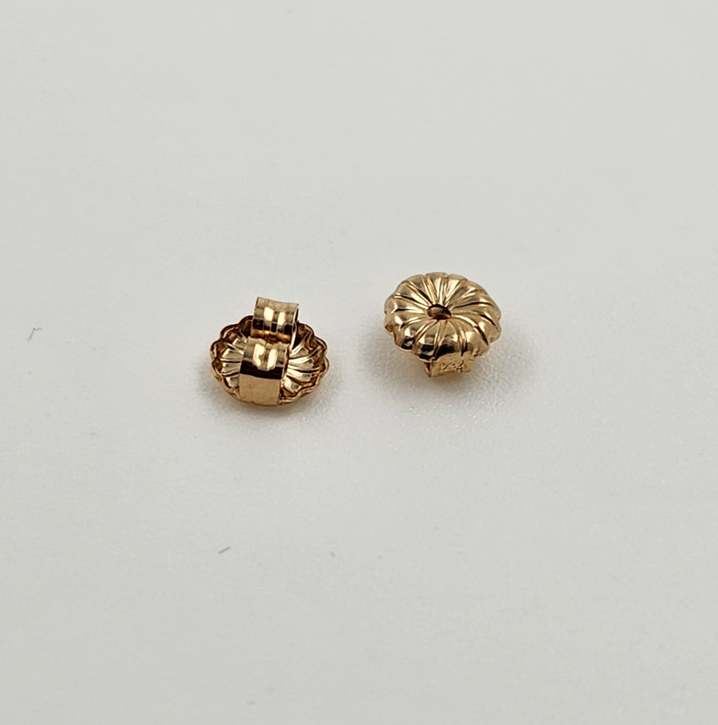 14K Yellow Gold Filled 5.2mm Earring Backs 2pcs Swirl Design Stud Posts