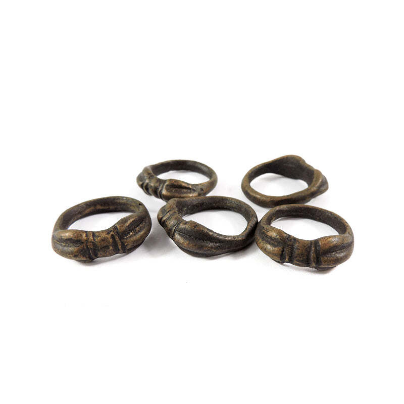 5 Tibetan Brass Rings Dorje