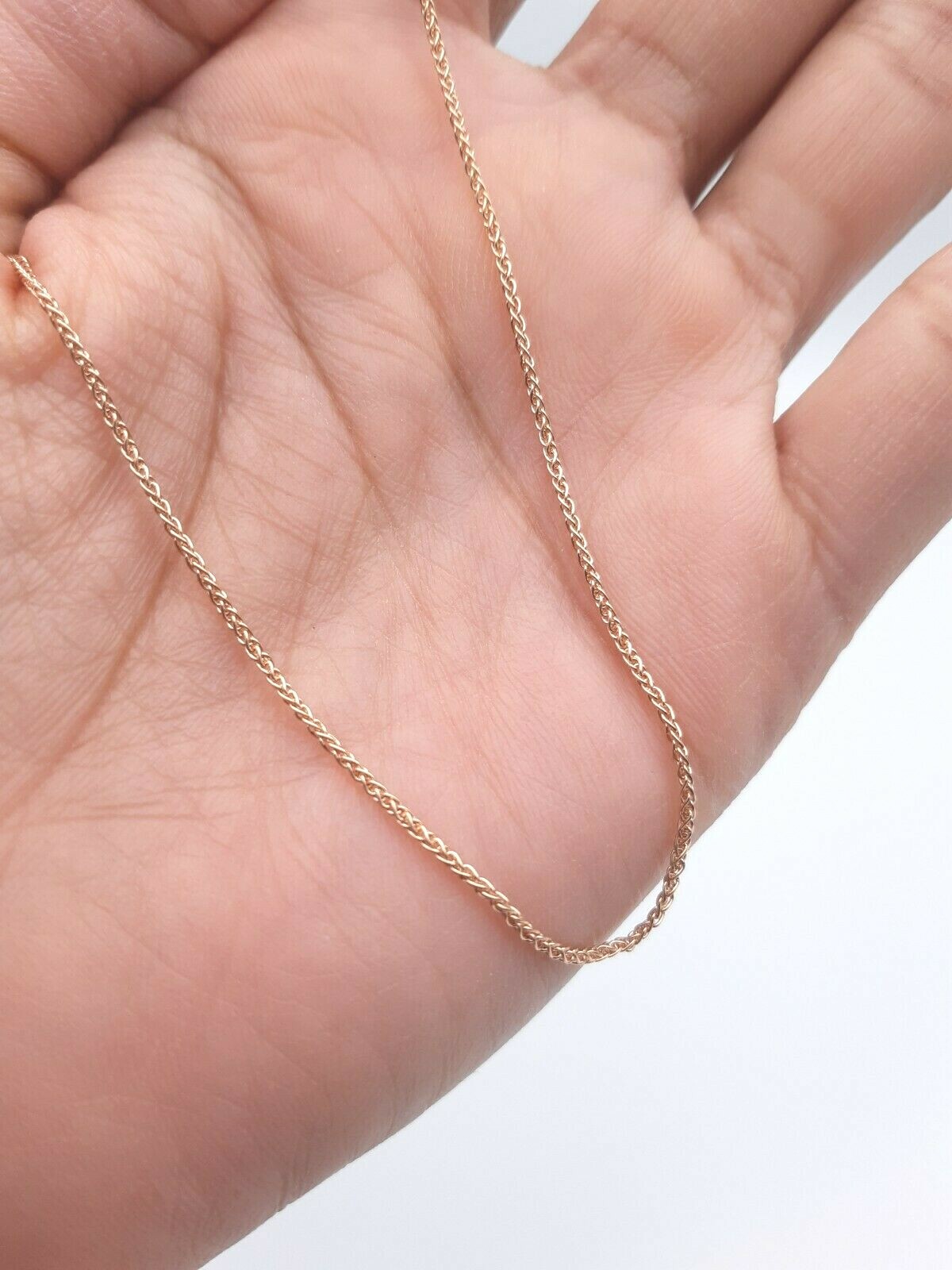 18carat Rose Gold Spiga chain/necklace Italian made 16inch/ 40cm