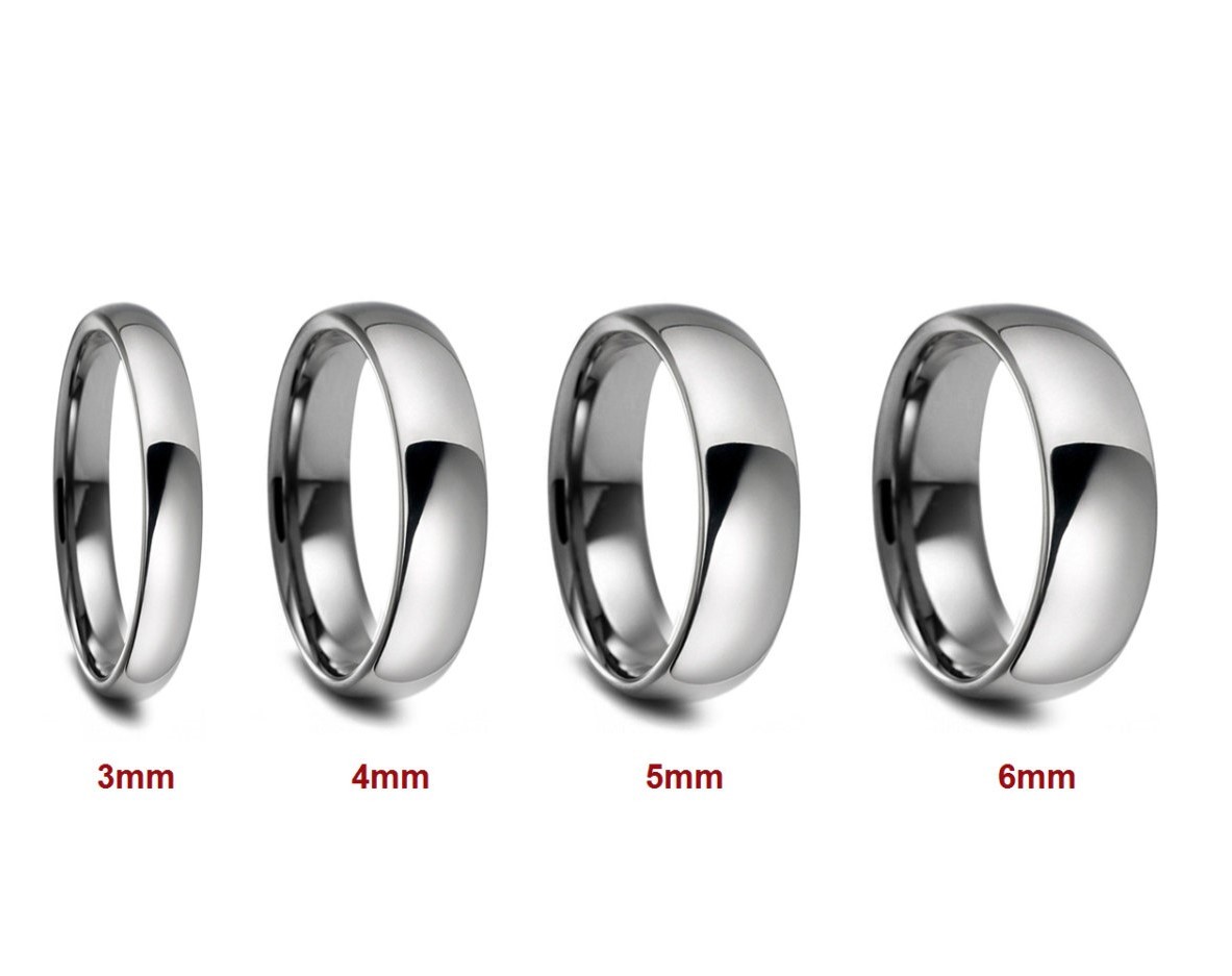 Silver Stainless Steel Ring Comfort Fit Plain Wedding Band 3MM-6MM Sizes 5-12