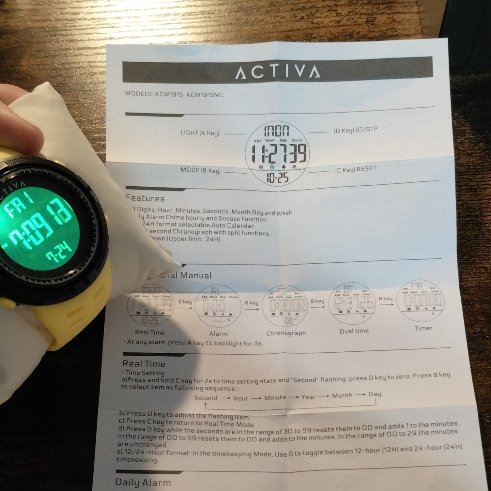 Activa Summit Invicta Sport Digital Quartz Yellow Rubber Strap 50mm Watch w/ Box