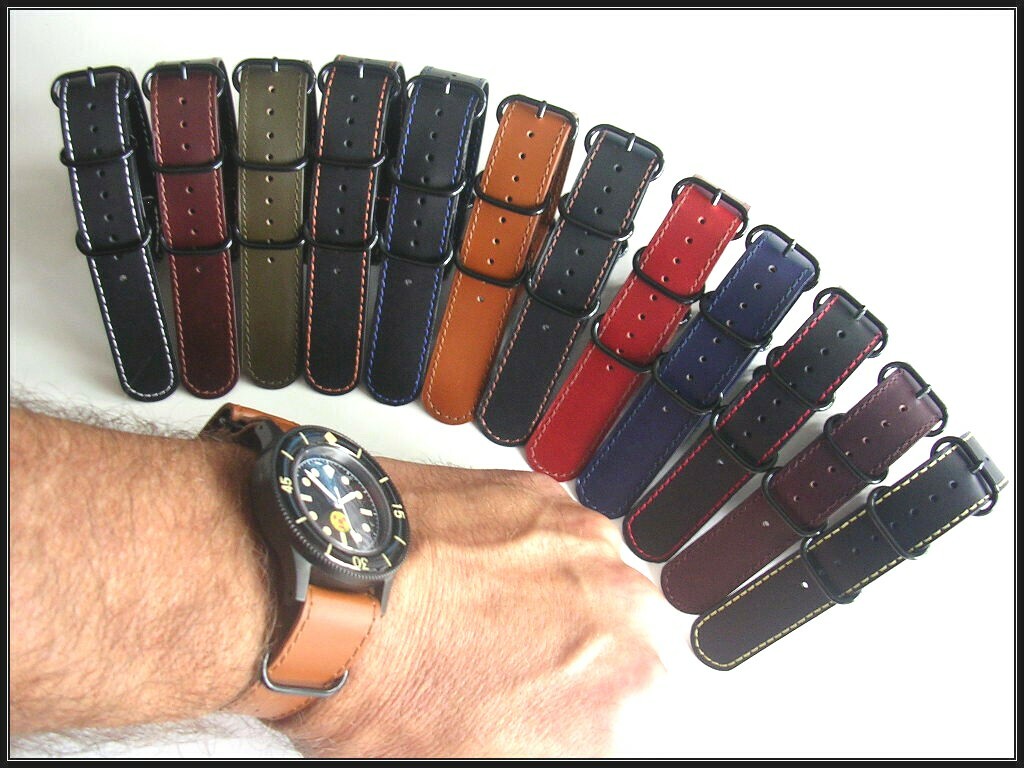 NATO UTC Shell Oil leather watch band G10 Military RAF strap NATO Intl IW SUISSE