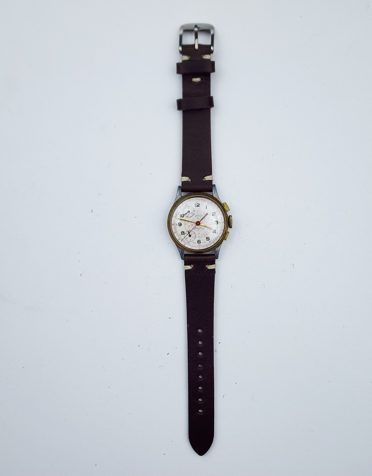 RARE Men’s SWISS Vintage 60’s CHRONOGRAPH Watch REGO Cal.147. Manual Wind