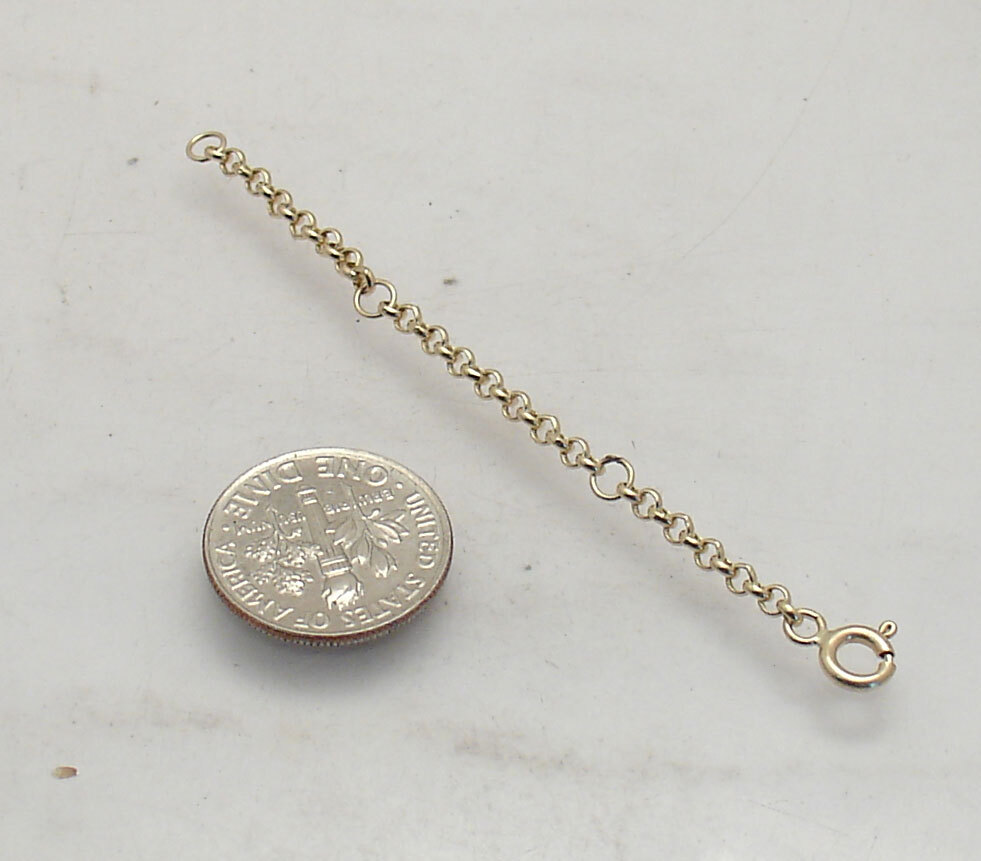 1 Inch Interval Rolo Cable Extender for Chain Necklace REAL 10K Yellow Gold