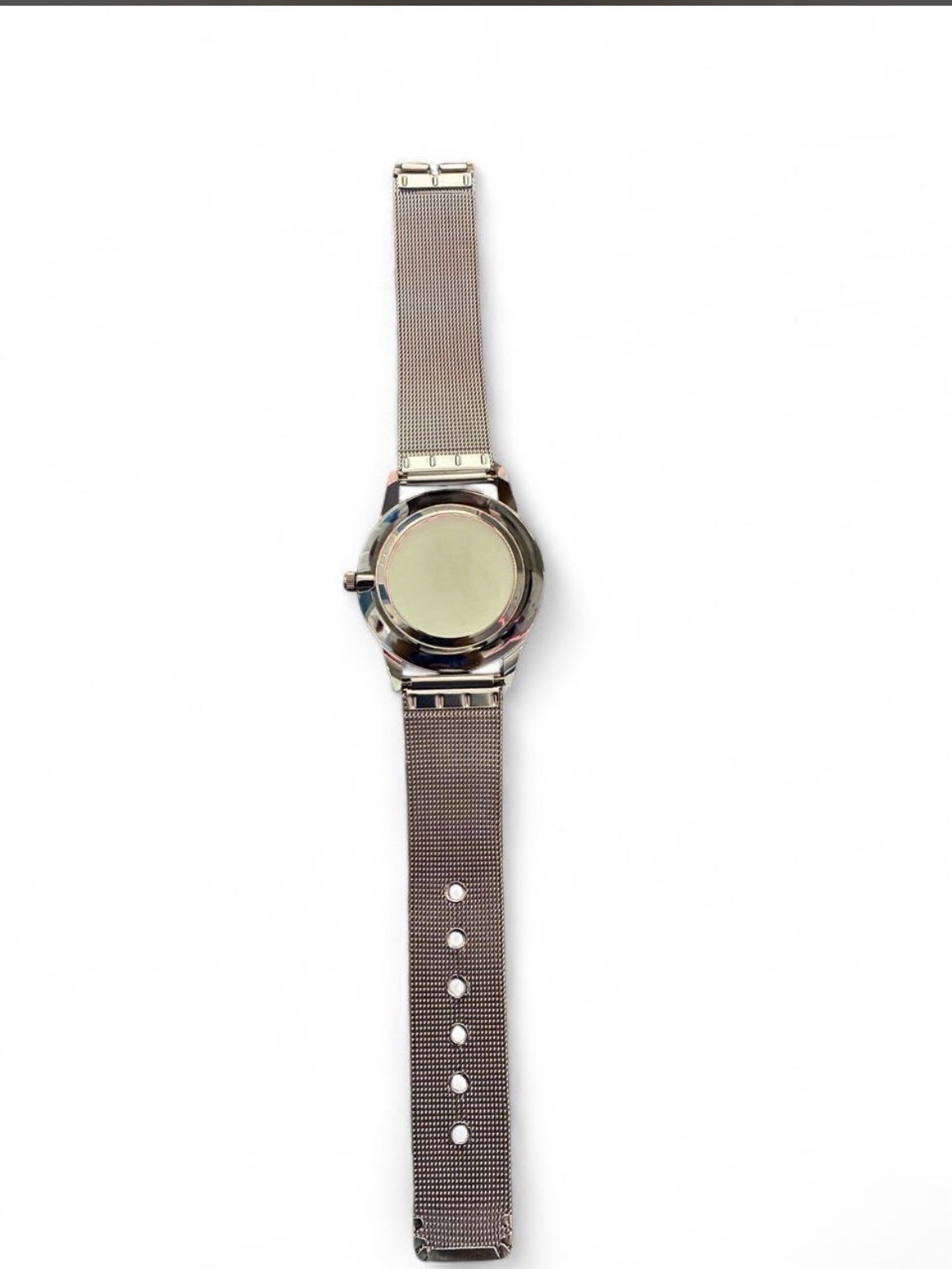 Souarts Unisex Quartz Analog Watch Silver Dial Stick Index Mesh Bracelet