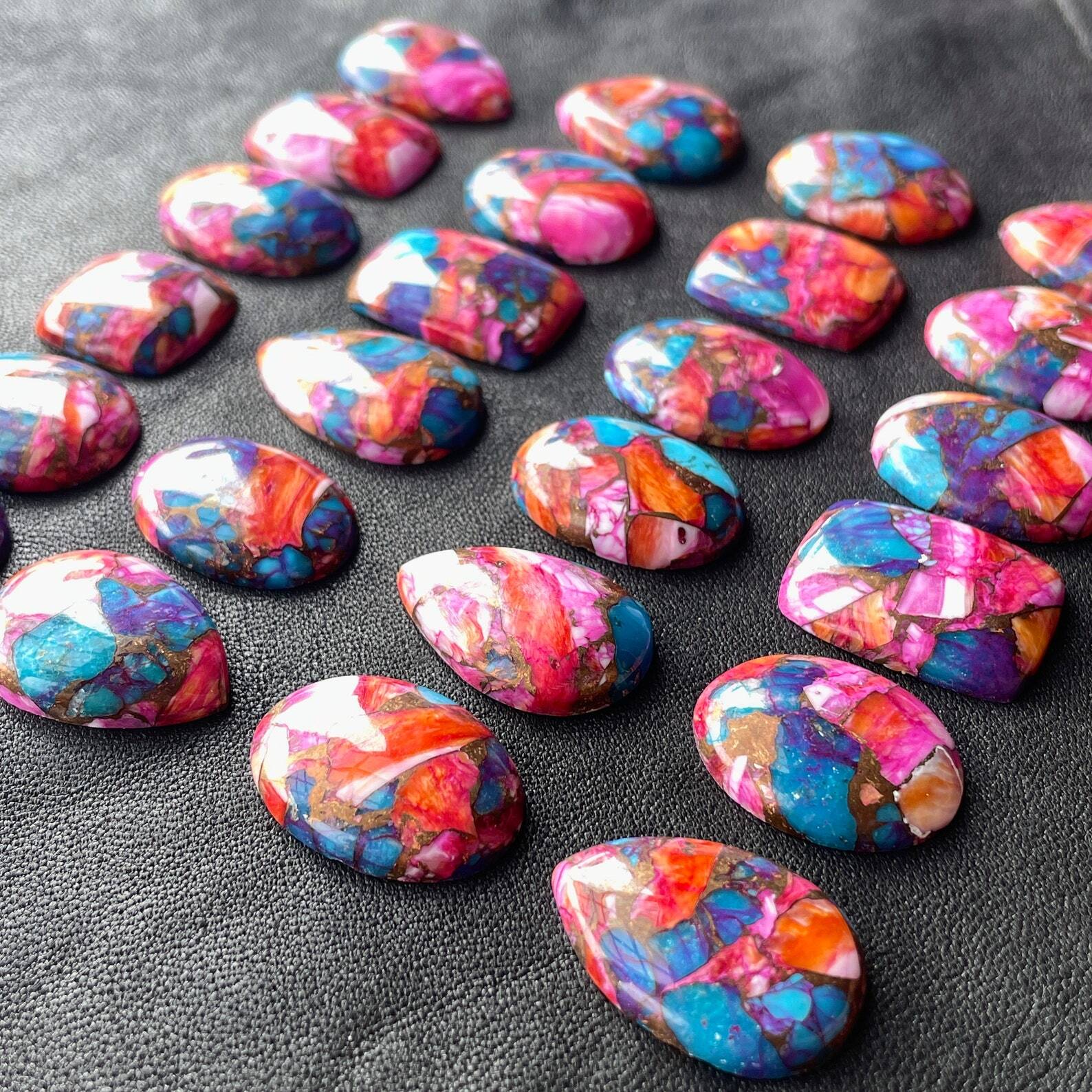 Natural Oyster Copper Turquoise Oval Cabochon Loose Gemstone Wholesale Lot