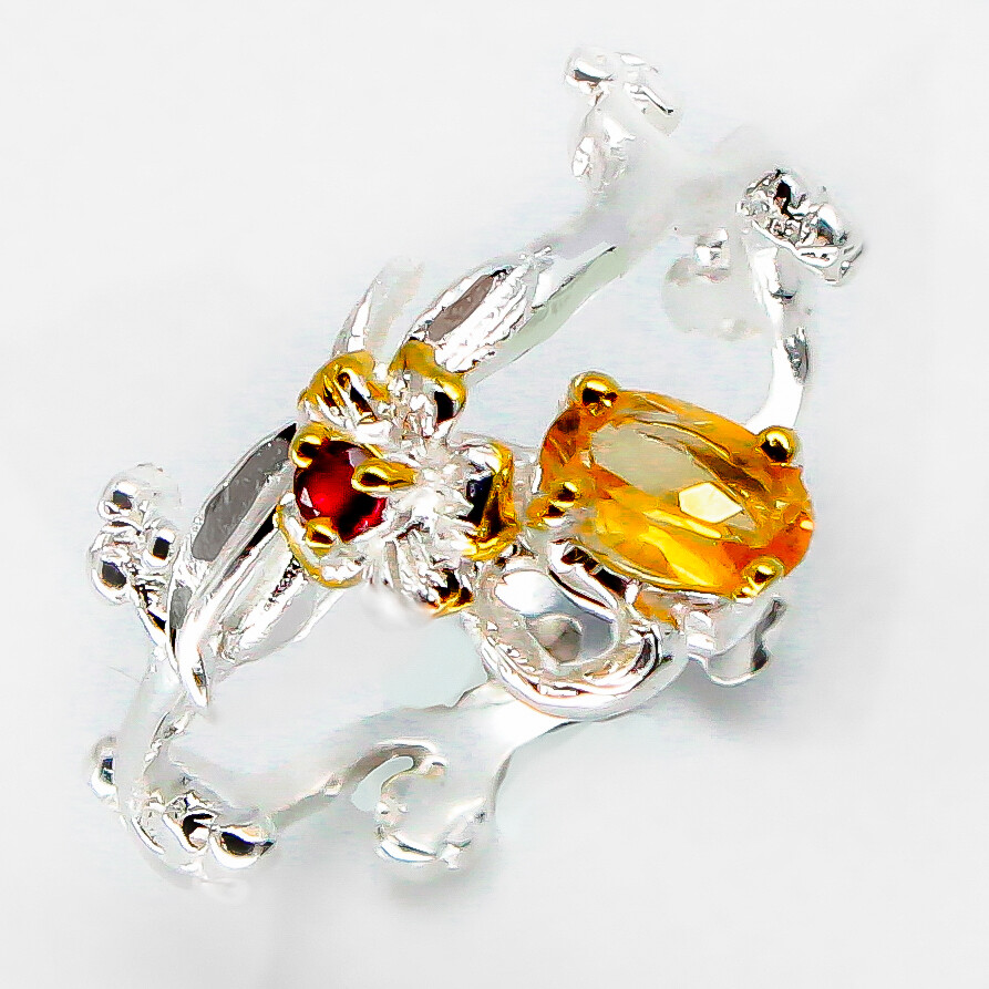 Handmade Jewelry Not Enhanced Natural Citrine Silver 925 Sterling / RVS94