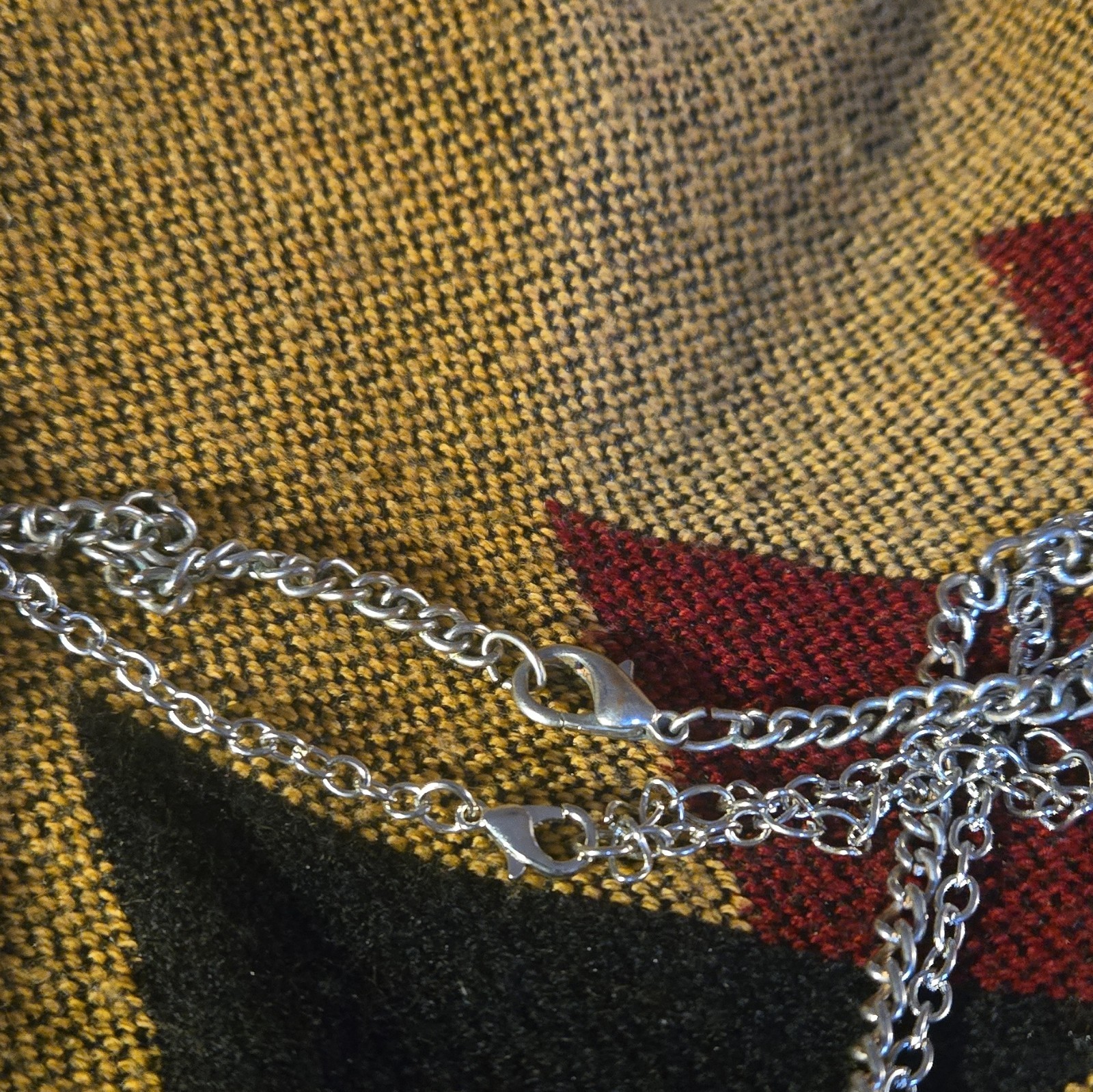 (2) Silver Tone Metal Cable Chain Necklace Lobster Clasp No Stone