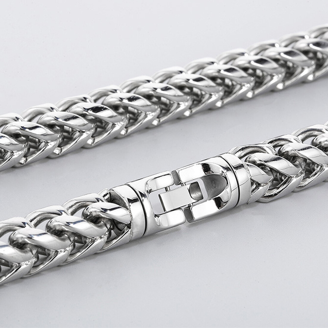 8mm/10mm Men Women 316L Stainless Steel Wheat Chain Necklace 5 Colors