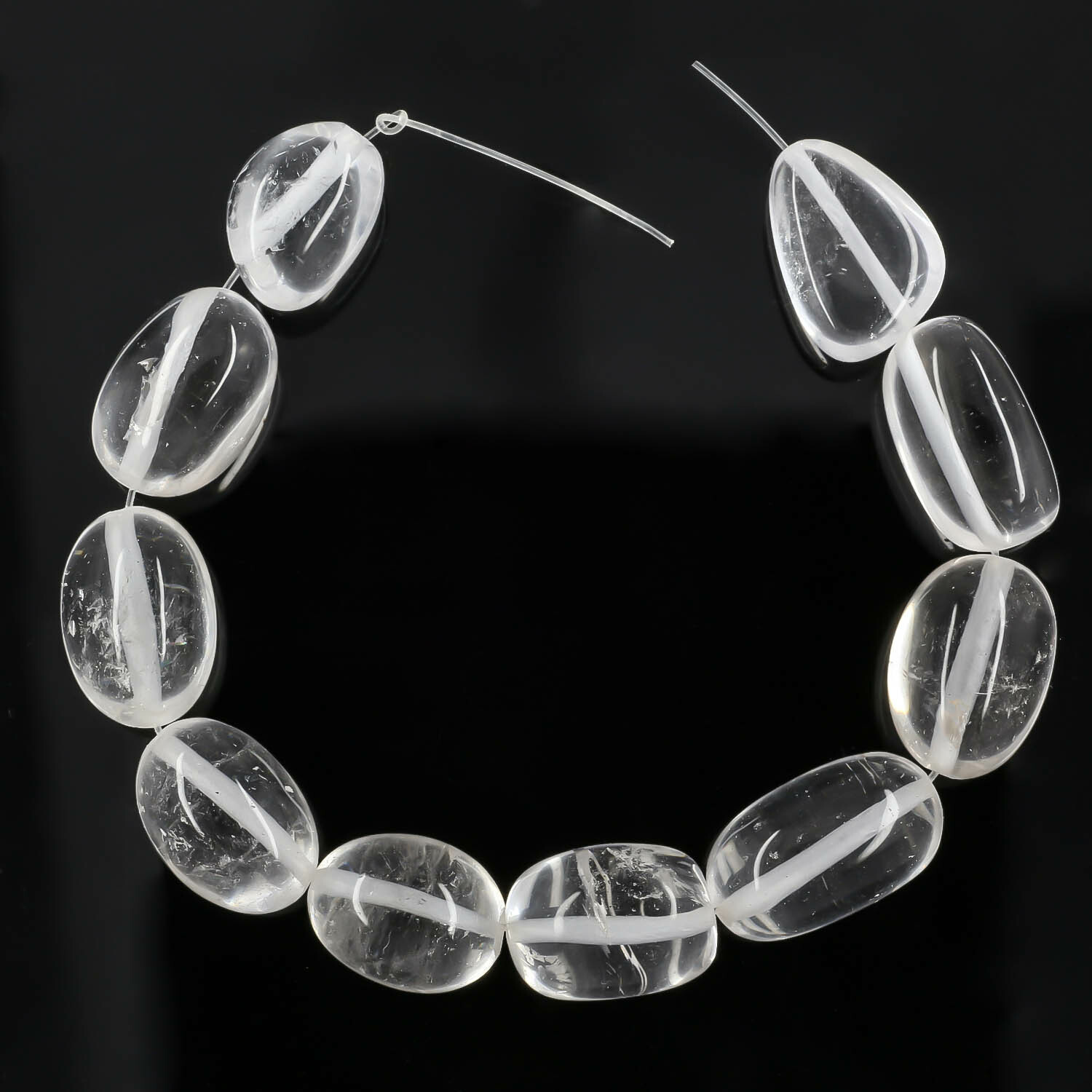 8″ Clear Quartz Nugget / Pebble Beads ap. 15mm #78323