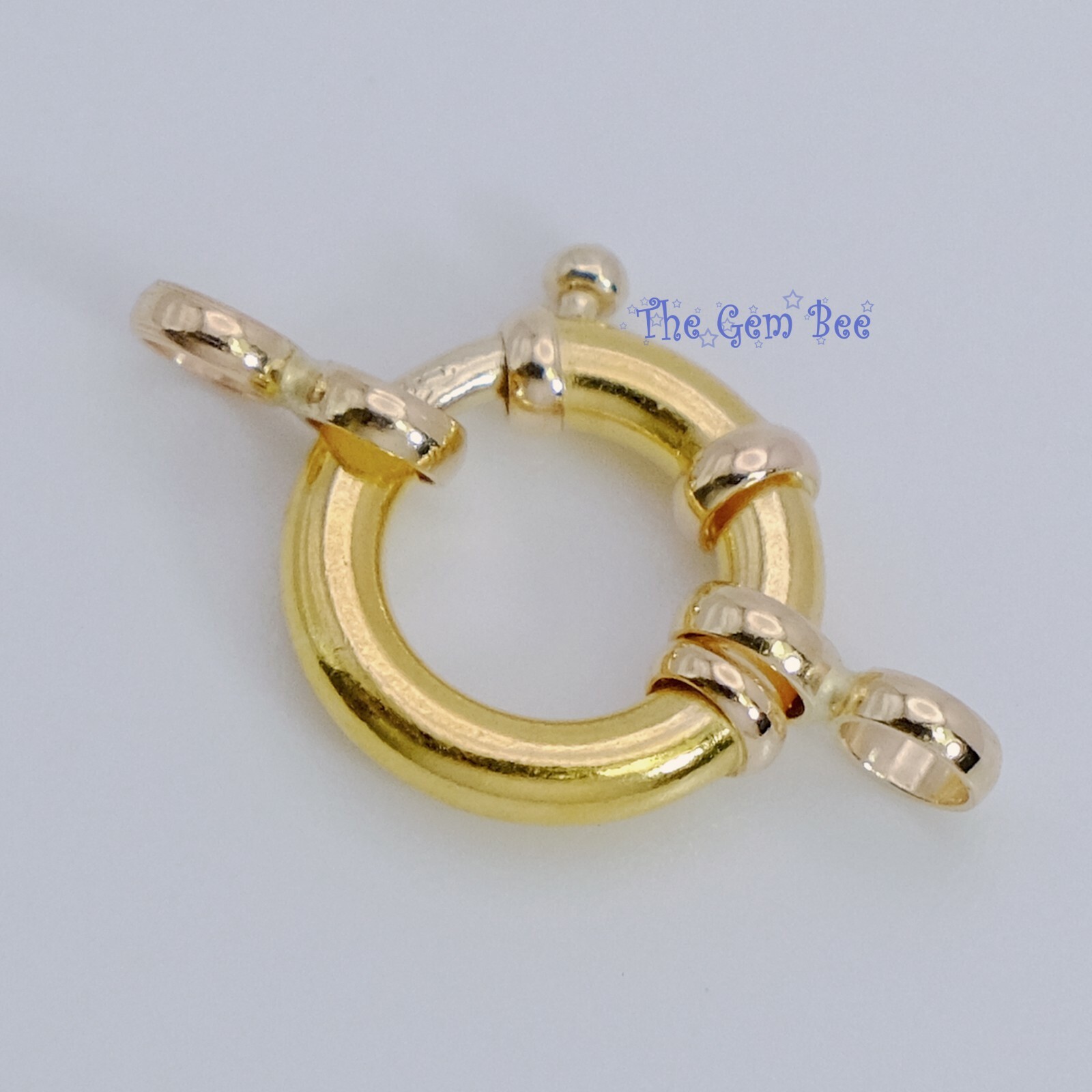 10MM 14k Solid Yellow Gold Designer Italy Spring Bolt Ring Sailor’s Clasp