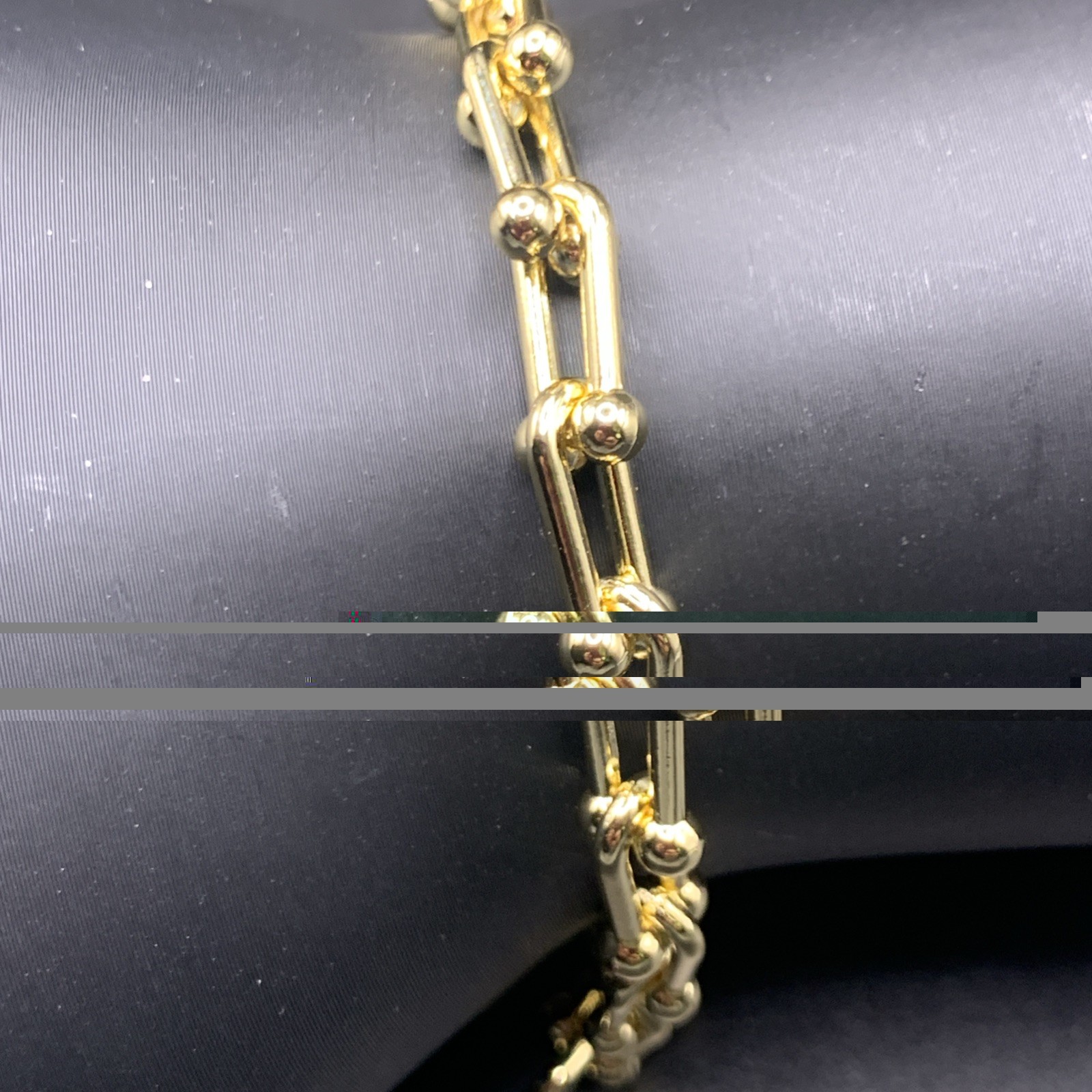 18k Yellow Gold Filled U Link Bracelet 7-8”