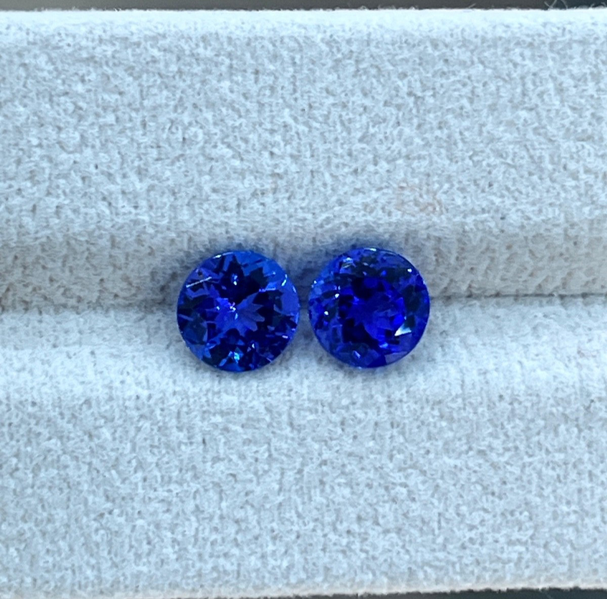 7mm natural top quality AAA tanzanite round pair loose gemstone