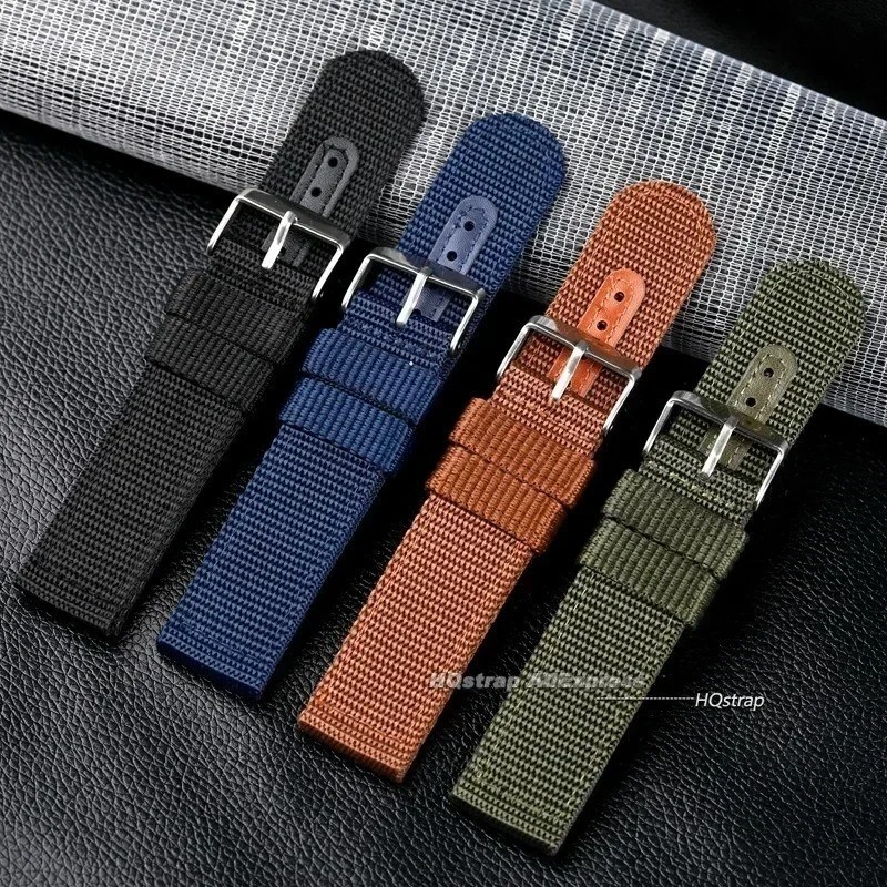 18mm 20mm 22mm 24mm Military Canvas Nylon Watch Band Strap Bracelet