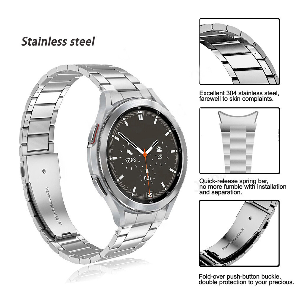 No Gaps Stainless Metal Strap Band For Samsung Galaxy Watch 6 5 4 40/44/43/47mm