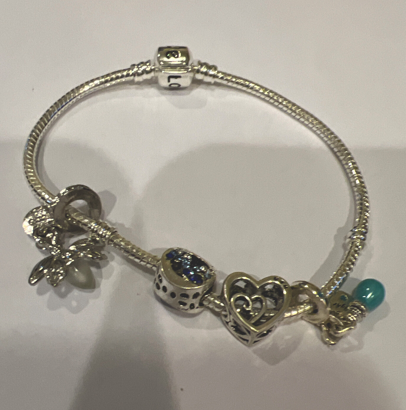 Charm Bracelet Silver 925 charms included as picture. 8in Signature Love