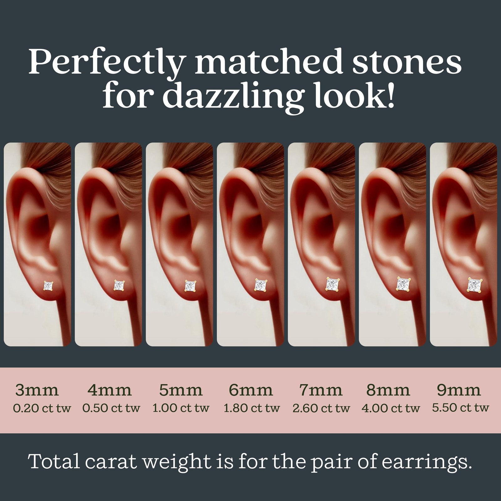Sterling Silver Stud Earrings for Women & Men – 4-Prong Setting Cubic Zirconi…