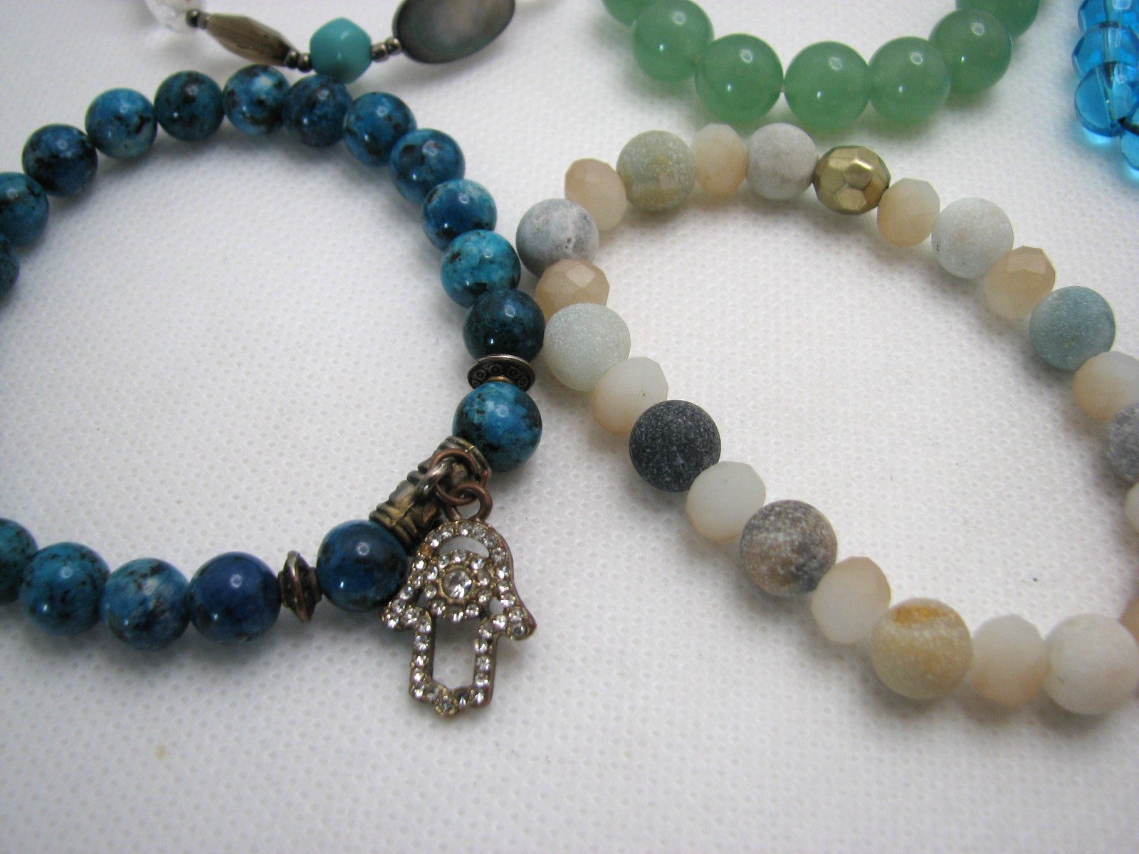 Lot of 17 Vintage Modern Beaded Stretch Bracelets to Wear, Repurpose, Restring