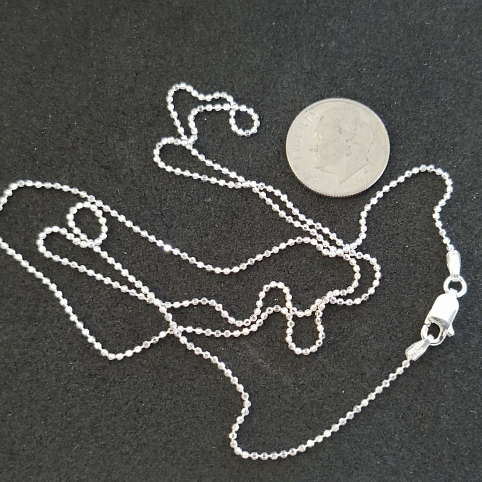 Diamond Cut Bead Necklace Chain (1.2mm) — Sterling Silver — Made in Italy [GG]