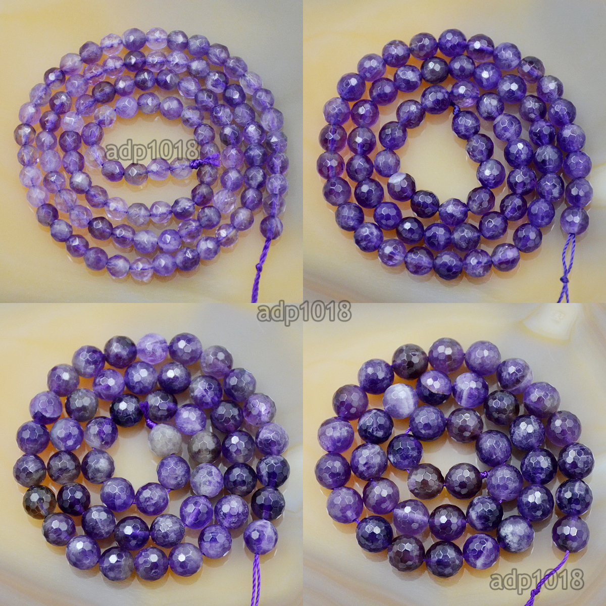 Natural Gemstones Faceted Round Spacer Loose Beads 15.5” 4mm 6mm 8mm 10mm 12mm