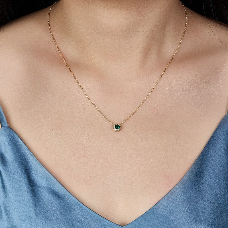 Women 925 Silver Retro Necklace Colorful Zircon Elegant Clavicle Chain Jewelry