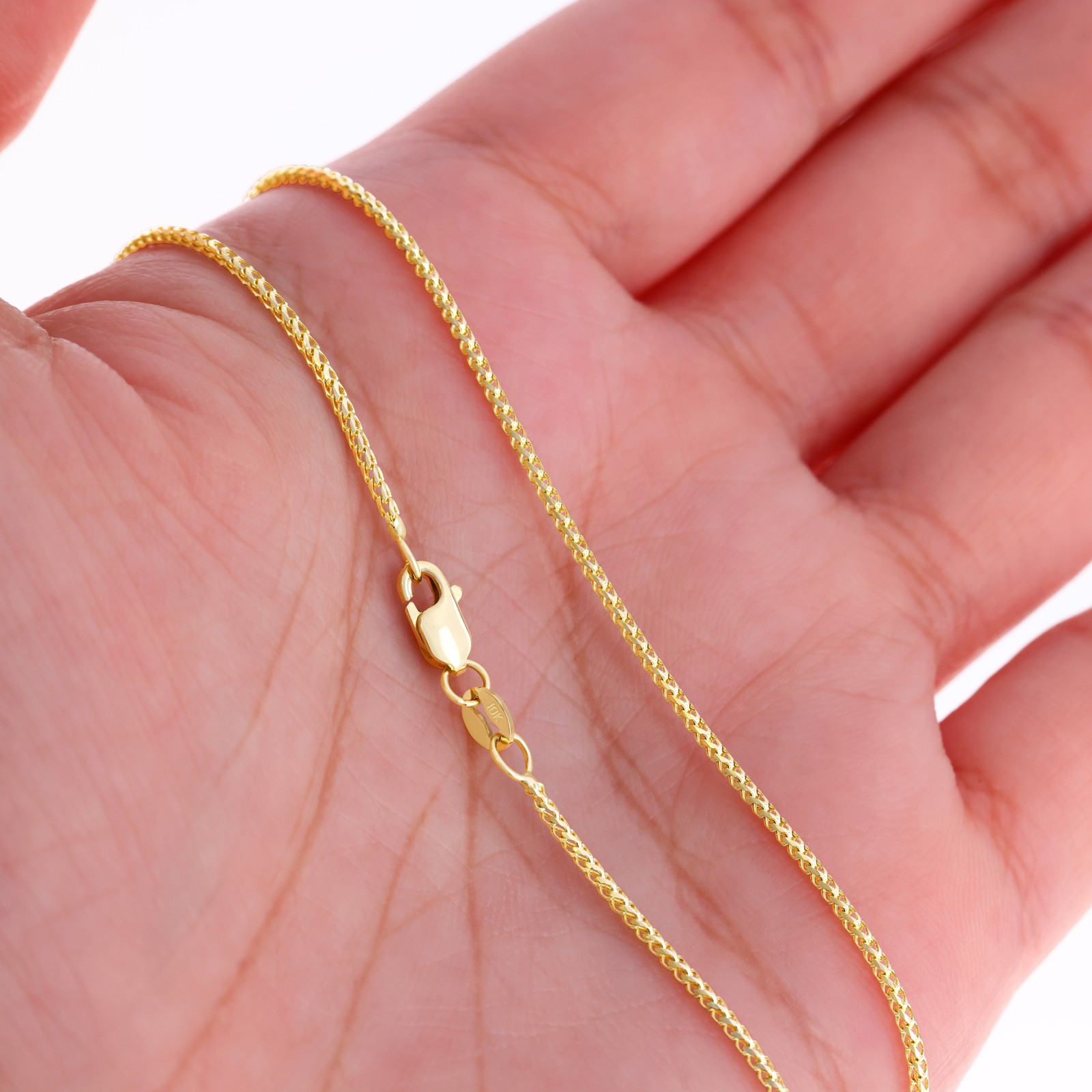 10K Yellow Gold Solid Franco 1mm-6mm Diamond Cut Chain Necklace Bracelet 7″-30″