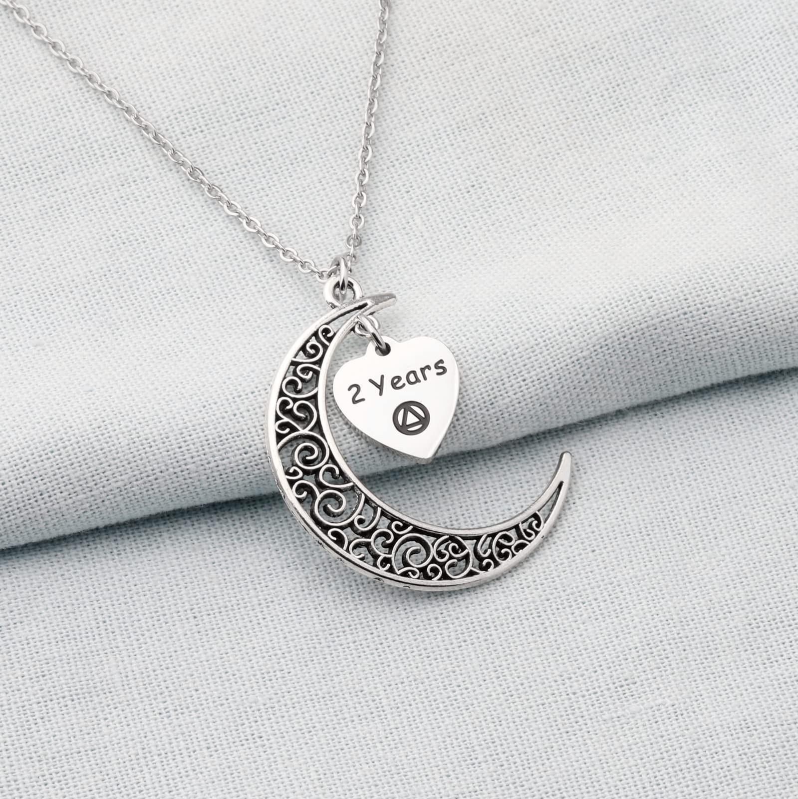 AA Sobriety Anniversary Necklace 6 Month 1 Year 2 Year 3 Year Alcohol Addic – 01