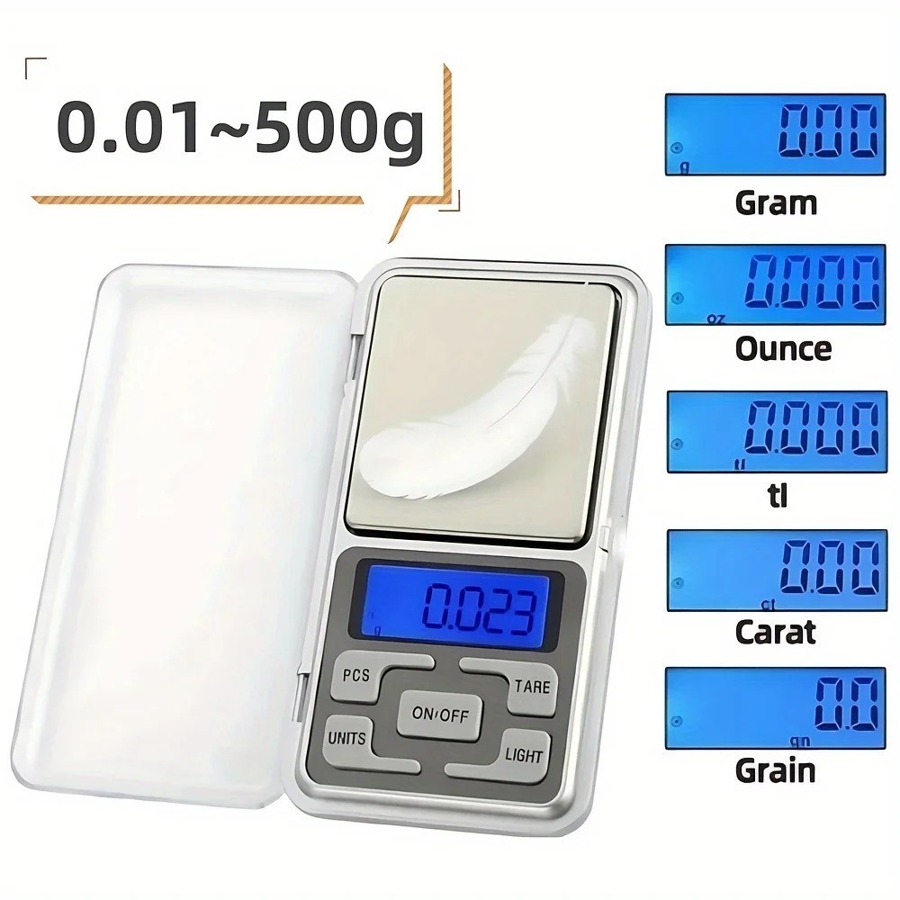 Portable 500g x 0.01g Mini Digital Scale Jewelry Pocket Balance Weight Gram LCD