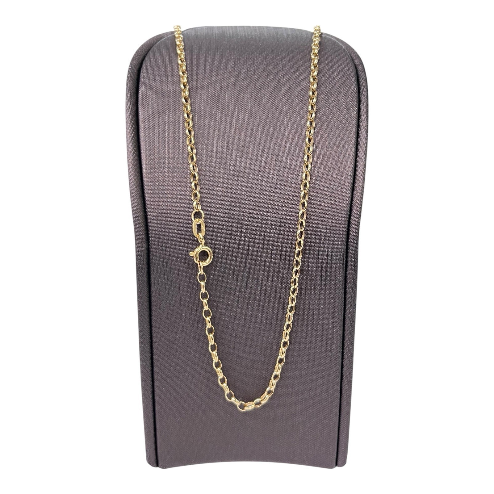 9ct 9k Yellow Gold Italian Fine Oval Belcher Chain Necklace 1.36 Grams 45cm New