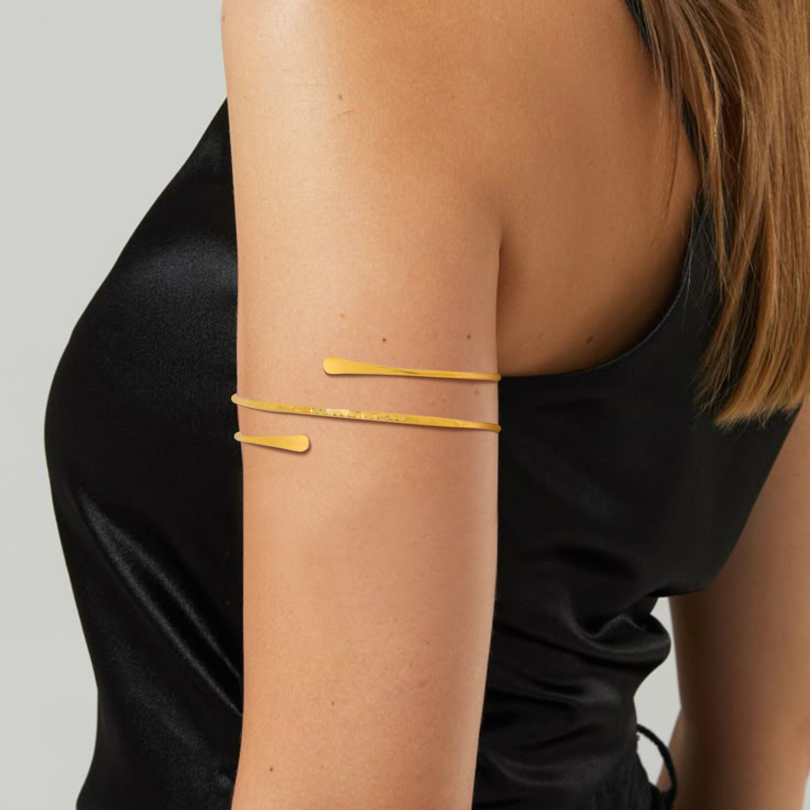 VNOX Upper Arm Bracelet Cuff Bangle Minimalist Coil for Women Irregular Armband