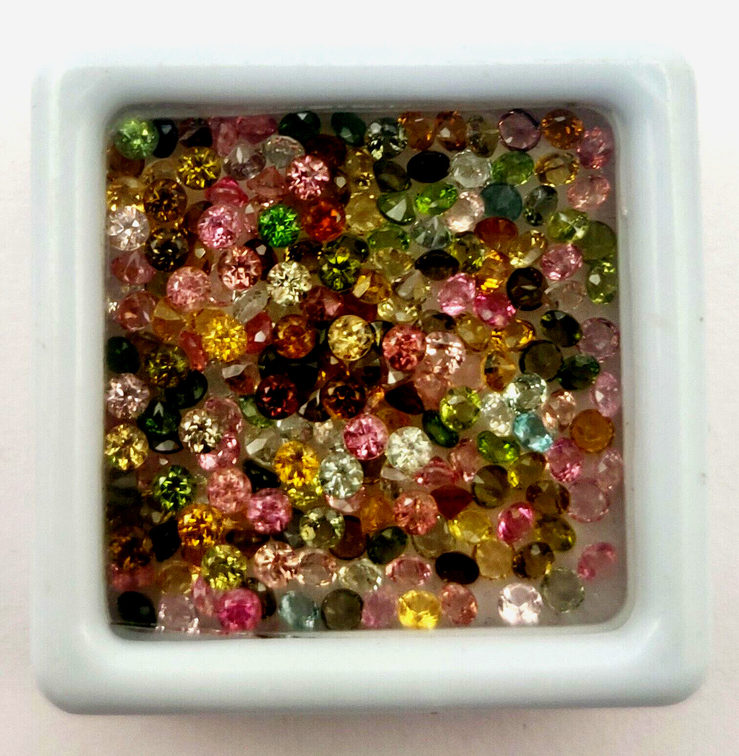 Natural Multi Tourmaline Round Cut Loose Gemstone Lot 100 Pcs 1-2 MM
