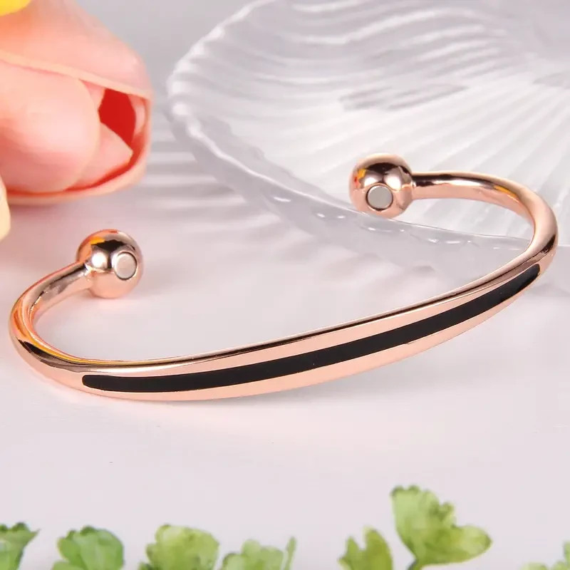 Open Copper Magnetic Cuff Bangle Bracelet Therapy Healing Energy Joint Support