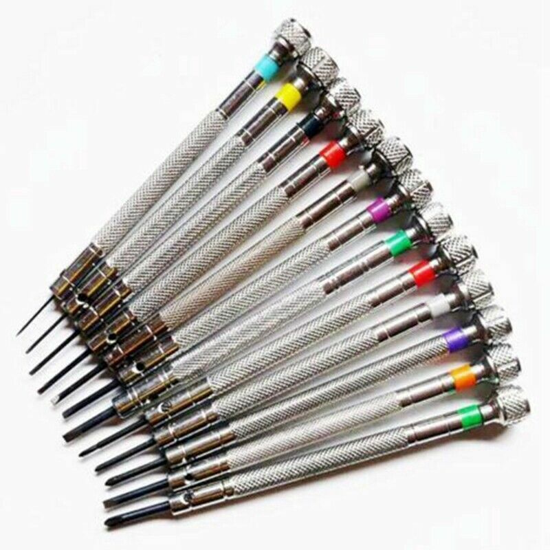 New 0.6Mm-2.0Mm 13PCS Watchmakers Screwdrivers Set Watch Glasses Flat Blade As