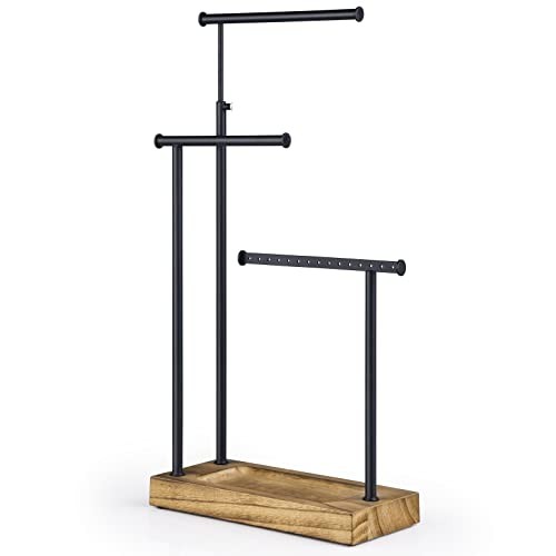 Jewelry Organizer Stand, Extra Tall Necklace Holder carbonized black and black