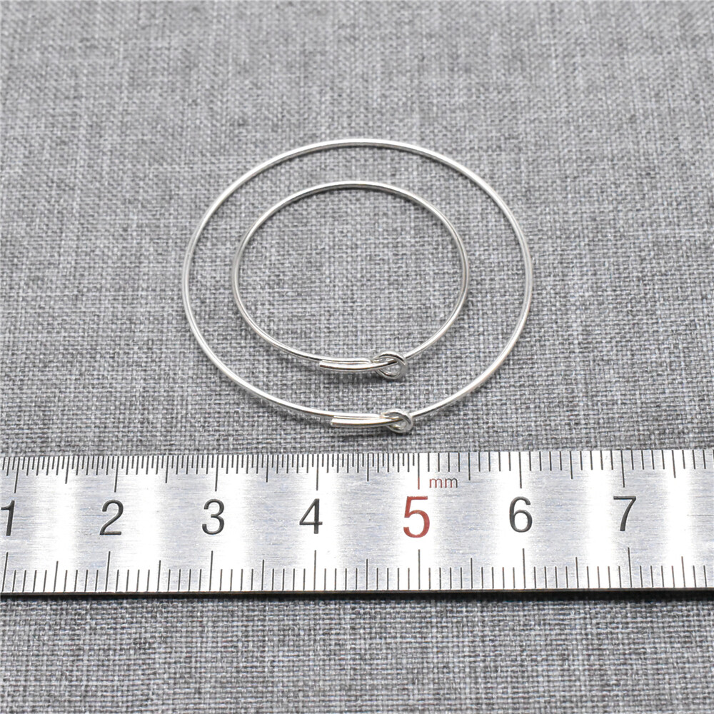 2prs of 925 Sterling Silver Ear Wire Earring Hoops for Jewelry Making 25mm 37mm